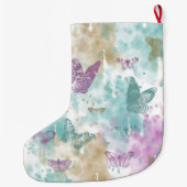 Waterverf Butterflies Abstract Gepersonaliseerd Grote Kerstsok (Achterkant)