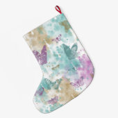 Waterverf Butterflies Abstract Gepersonaliseerd Grote Kerstsok (Achterkant (Hangend))