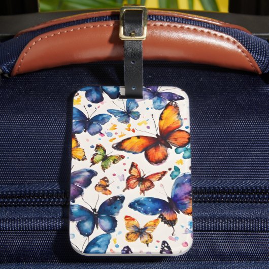 Waterverf Butterflies Bagagelabel (Voorkant Insitu 2)