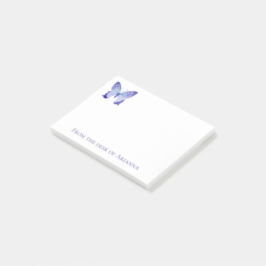 Waterverf Butterflies Blue Paars Post-it® Notes (Schuin)