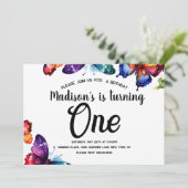 Waterverf Butterflies Colorful Garden Birthday Kaart (Staand voorkant)