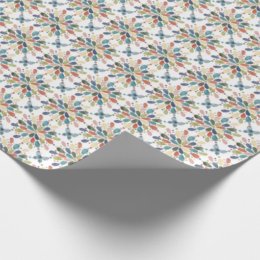 Waterverf Butterflies en Abstracte bloemen Cadeaupapier (Hoek)