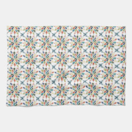 Waterverf Butterflies en Abstracte bloemen Theedoek