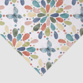 Waterverf Butterflies en Abstracte bloemen Tissuepapier (Detail)