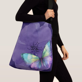 Waterverf Butterflies en Flowers Crossbody Tas