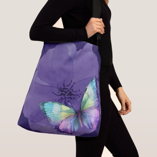 Waterverf Butterflies en Flowers Crossbody Tas (Dichtbij)