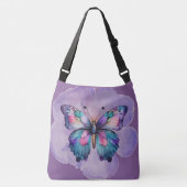 Waterverf Butterflies en Flowers Crossbody Tas (Voorkant)