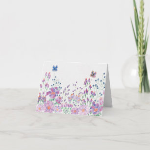Waterverf Butterflies en Flowers Kaart