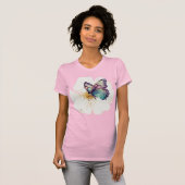 Waterverf Butterflies en Flowers T-shirt (Voorkant volledig)