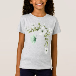 Waterverf Butterflies en Flowers T-shirt