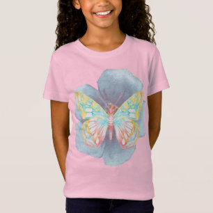 Waterverf Butterflies en Flowers T-shirt