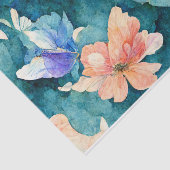 Waterverf Butterflies en Flowers Tissuepapier (Detail)