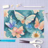 Waterverf Butterflies en Flowers Tissuepapier (Craft)