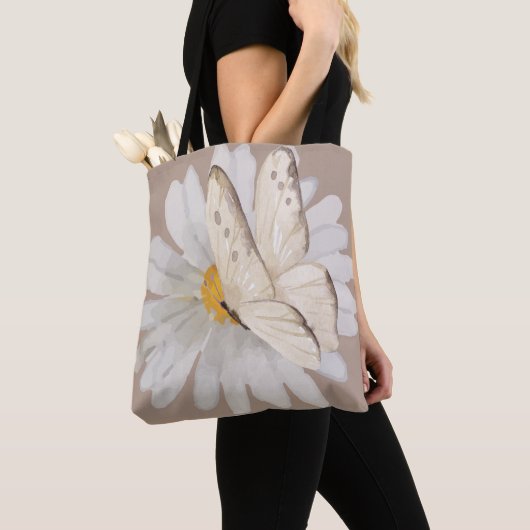 Waterverf Butterflies en Flowers Tote Bag (Dichtbij)