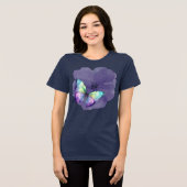 Waterverf Butterflies en Flowers Tri-Blend Shirt (Voorkant volledig)