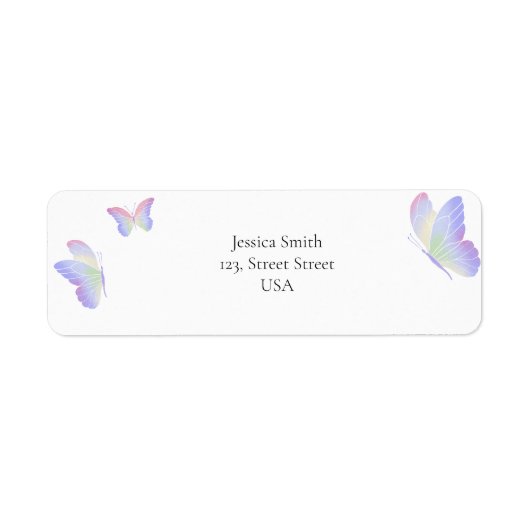 Waterverf Butterflies Etiket (Voorkant)