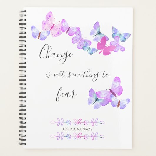 Waterverf Butterflies - Gepersonaliseerd Planner (Voorkant)