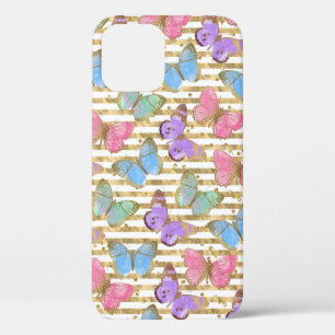 Waterverf Butterflies Gold Glitter Case-Mate iPhone Case