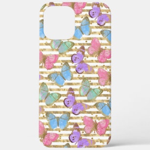 Waterverf Butterflies Gold Glitter Case-Mate iPhone Case