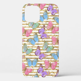 Waterverf Butterflies Gold Glitter Case-Mate iPhone Case