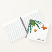 Waterverf Butterflies Green Botanische Foliage Notitieboek (Binnen)