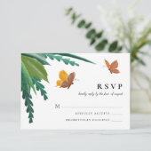 Waterverf Butterflies Green Foliage RSVP Kaartje (Staand voorkant)