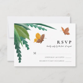 Waterverf Butterflies Green Foliage RSVP Kaartje