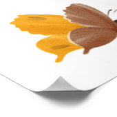 Waterverf Butterflies Green Foliage Wedding Poster (Hoek)