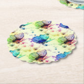 Waterverf Butterflies Kartonnen Onderzetters (Gekanteld)