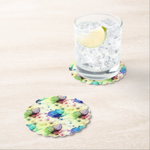 Waterverf Butterflies Kartonnen Onderzetters