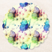 Waterverf Butterflies Kartonnen Onderzetters (Voorkant)