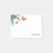 Waterverf Butterflies met groene olie Post-it® Notes (Voorkant)