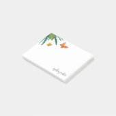 Waterverf Butterflies met groene olie Post-it® Notes (Schuin)