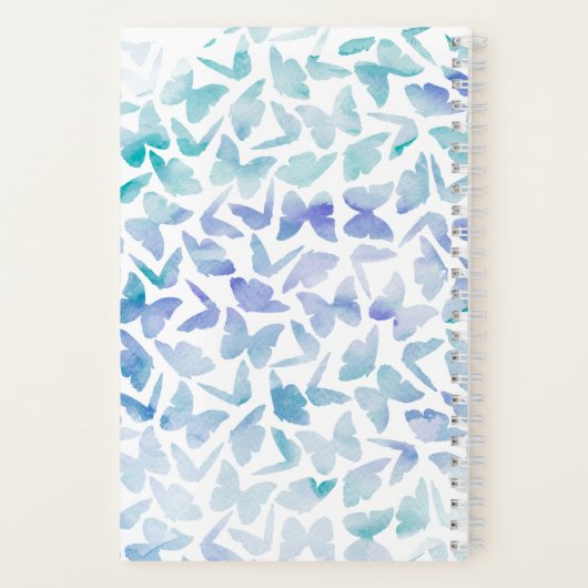 Waterverf Butterflies Monogrammen Notitieboek (Achterkant)