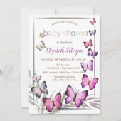 Waterverf Butterflies Polka Dots Baby shower Kaart (Voorkant)