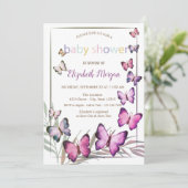 Waterverf Butterflies Polka Dots Baby shower Kaart (Staand voorkant)
