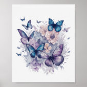 Waterverf Butterflies Poster (Voorkant)