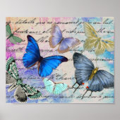 Waterverf Butterflies Poster (Voorkant)