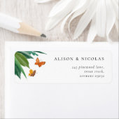 Waterverf Butterflies Return Address Labels (Insitu)