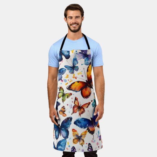 Waterverf Butterflies Schort (Gedragen)