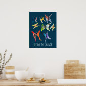 Waterverf butterflies slogan poster (Keuken)