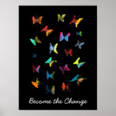 Waterverf butterflies slogan poster (Voorkant)
