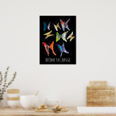 Waterverf butterflies slogan poster (Keuken)