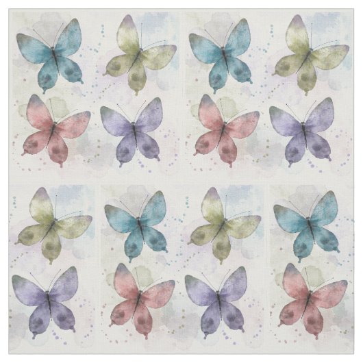 Waterverf Butterflies Stof (Swatch)