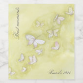 Waterverf Butterflies Wijn Etiket (Enkel label)