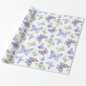 Waterverf Butterflies Wrappapier Cadeaupapier (Uitgerold)