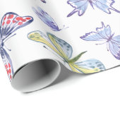 Waterverf Butterflies Wrappapier Cadeaupapier (Rol Hoek)