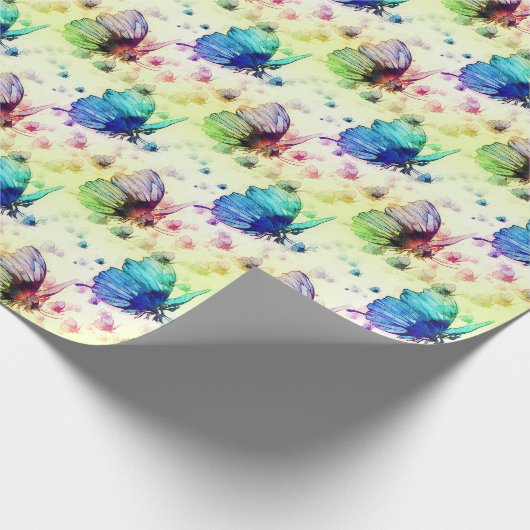 Waterverf Butterflies Wrappapier Cadeaupapier (Hoek)