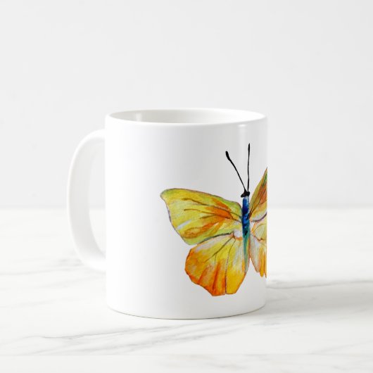 Waterverf Butterfly Art Klassieke Mok (Voorkant links)