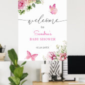 Waterverf Butterfly Baby shower Welkom Poster (Thuiskantoor)